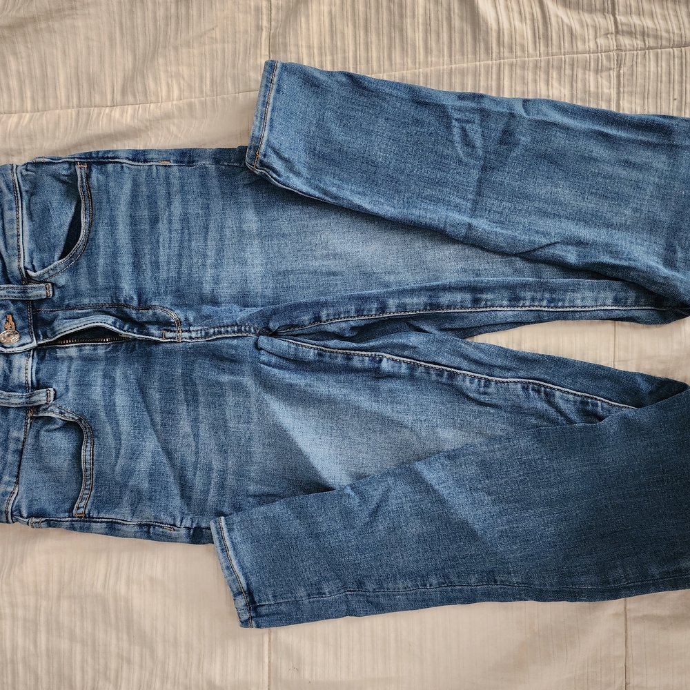 American Eagle Women's Blue Denim Skinny Long Length Jeans